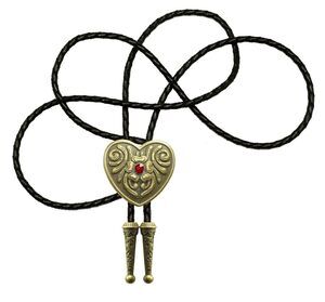 1113 Classic Copper Heart-shaped Gemstone Medal Bolo tie With Sunflower